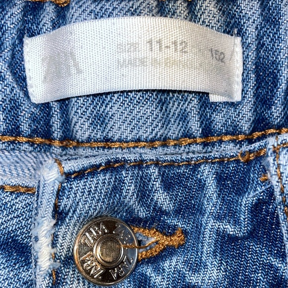 Zara Happy Face Scribble Girls Wide Leg Baggy Jeans Size 11/12 - Picture 5 of 8